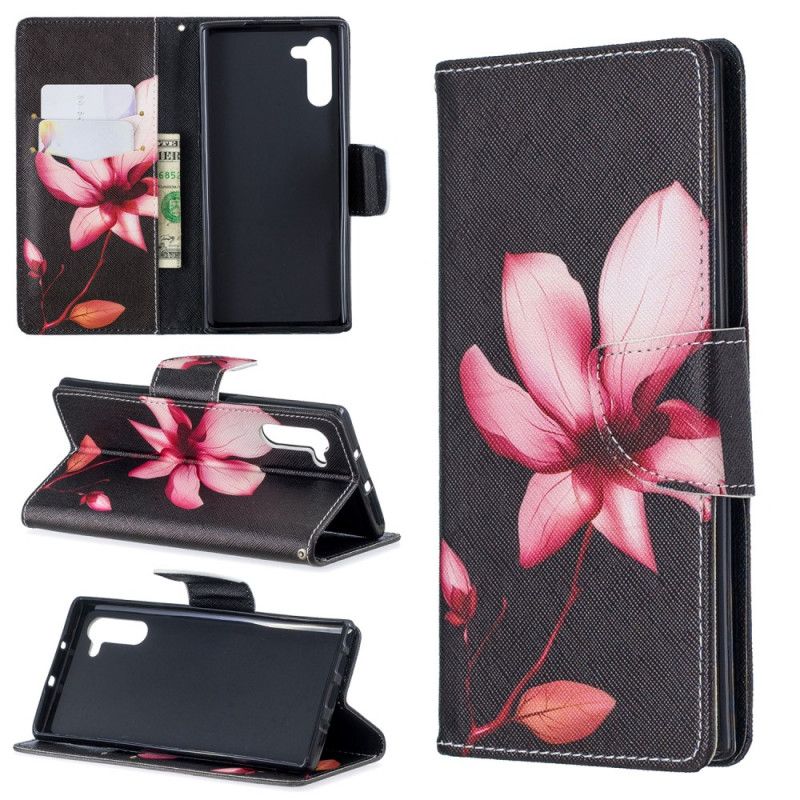 Flip Case Samsung Galaxy Note 10 Vaaleanpunainen Kukka