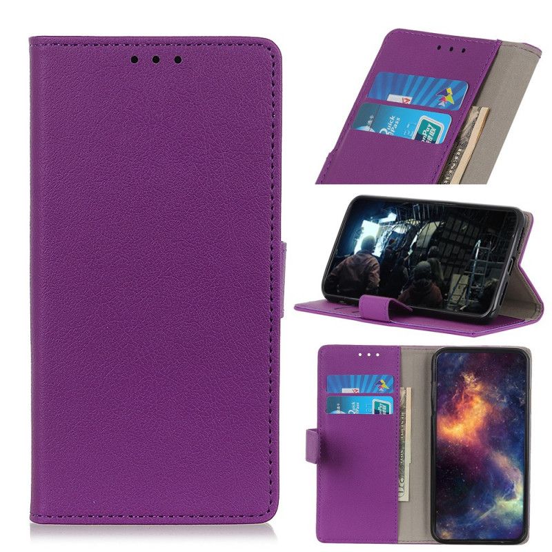 Flip Case Samsung Galaxy Note 10 Violetti Vaaleanpunainen Nahkajäljitelmän Laatu