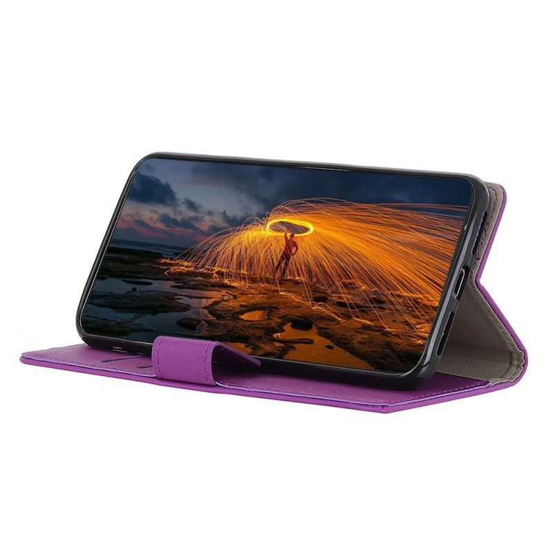 Flip Case Samsung Galaxy Note 10 Violetti Vaaleanpunainen Nahkajäljitelmän Laatu