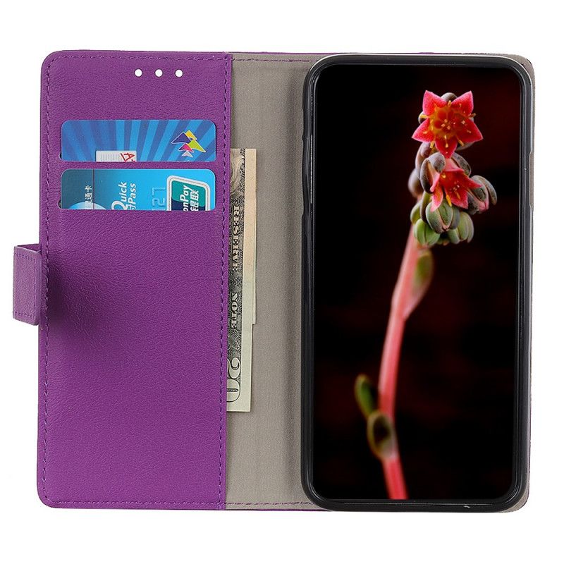 Flip Case Samsung Galaxy Note 10 Violetti Vaaleanpunainen Nahkajäljitelmän Laatu