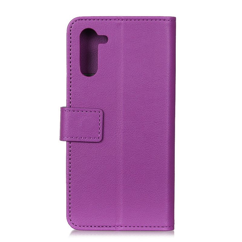 Flip Case Samsung Galaxy Note 10 Violetti Vaaleanpunainen Nahkajäljitelmän Laatu