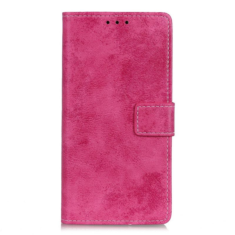 Kotelot Samsung Galaxy Note 10 Magenta Harmaa Vintage-Nahkaefekti Suojakuori