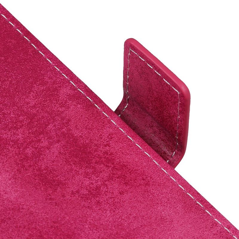 Kotelot Samsung Galaxy Note 10 Magenta Harmaa Vintage-Nahkaefekti Suojakuori