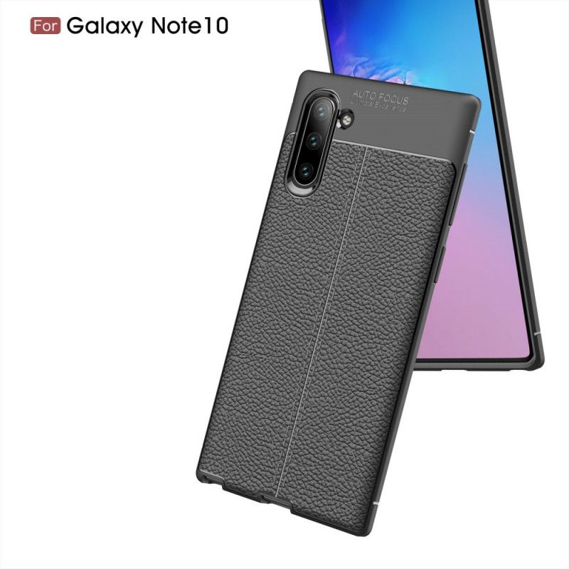 Kuori Samsung Galaxy Note 10 Punainen Musta Kaksilinjainen Litsi Nahkainen Vaikutus