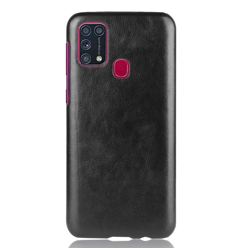 Case Kuoret Samsung Galaxy M31 Harmaa Musta Puhelinkuoret Suorituskykyinen Litsi Nahkainen Vaikutus