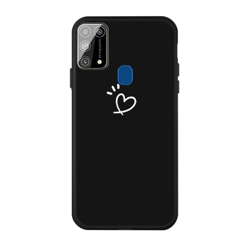 Case Kuoret Samsung Galaxy M31 Harmaa Musta Puhelinkuoret Sykkivä Sydänsilikoni