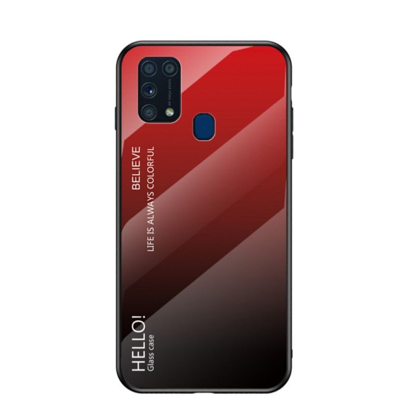 Case Kuoret Samsung Galaxy M31 Valkoinen Musta Puhelinkuoret Hei Karkaistu Lasi