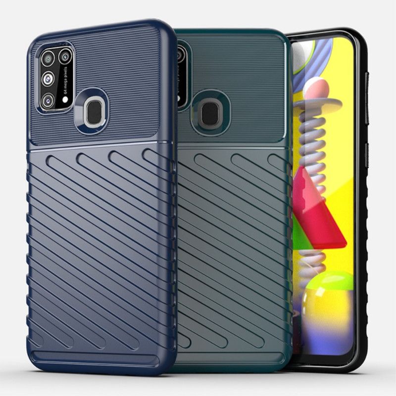 Case Kuoret Samsung Galaxy M31 Vihreä Musta Puhelinkuoret Ukkosarja