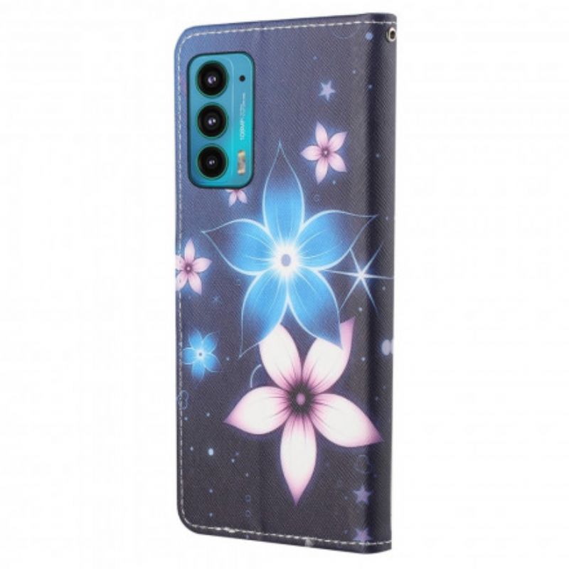 Flip Kotelot Motorola Edge 20 Lunar Strappy Flowers Suojakuori