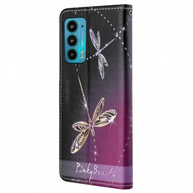 Flip Kotelot Motorola Edge 20 Strappy Dragonflies