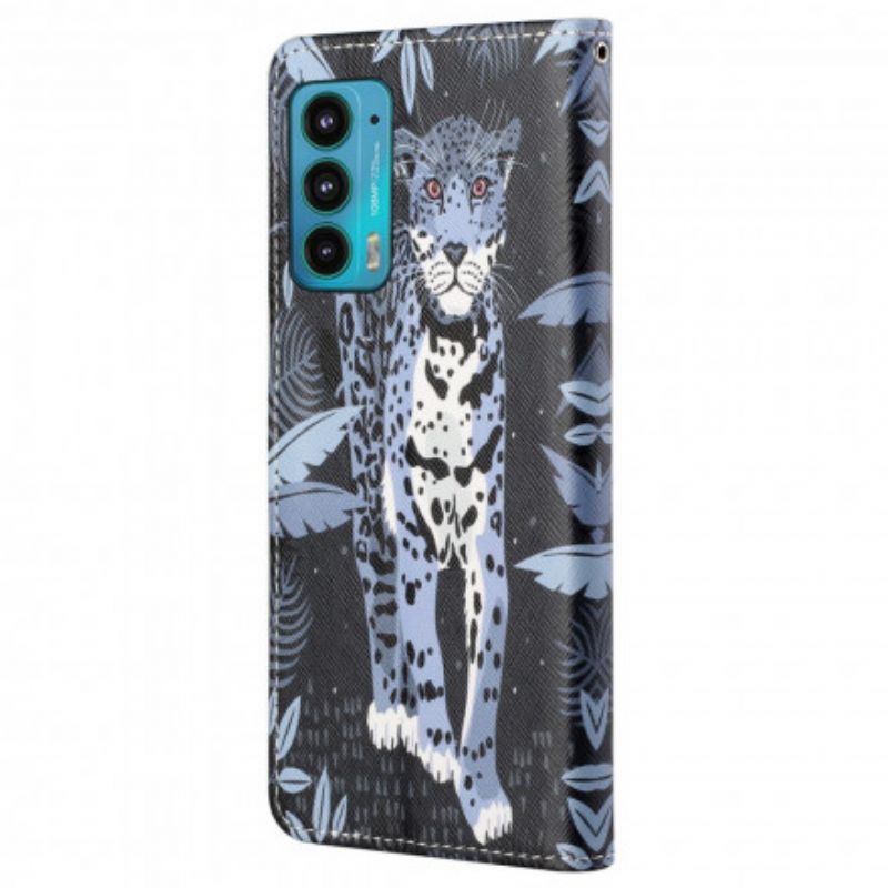 Kotelot Motorola Edge 20 Puhelinkuoret Leopard Strappy