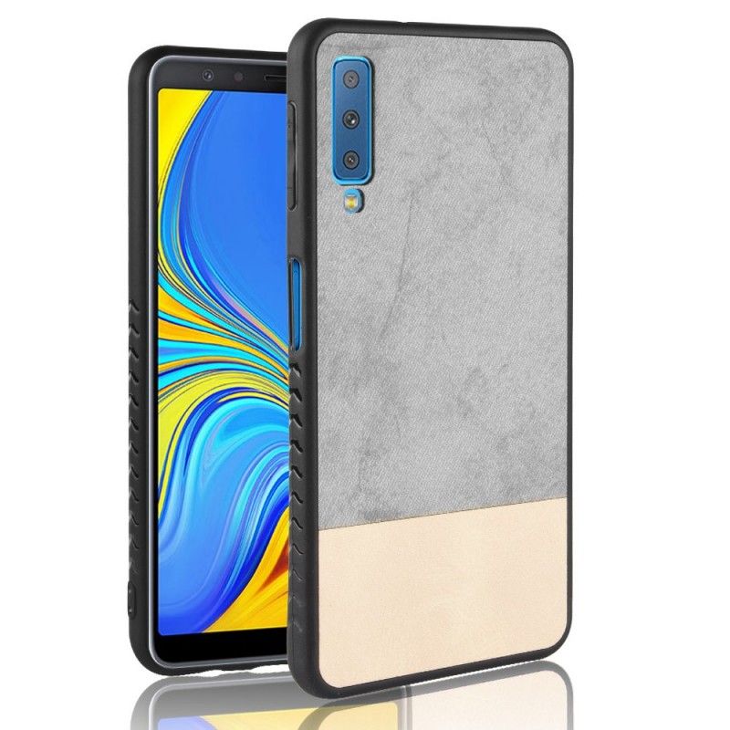 Case Kuoret Samsung Galaxy A7 Harmaa Musta Puhelinkuoret Kaksisävyinen Keinonahka