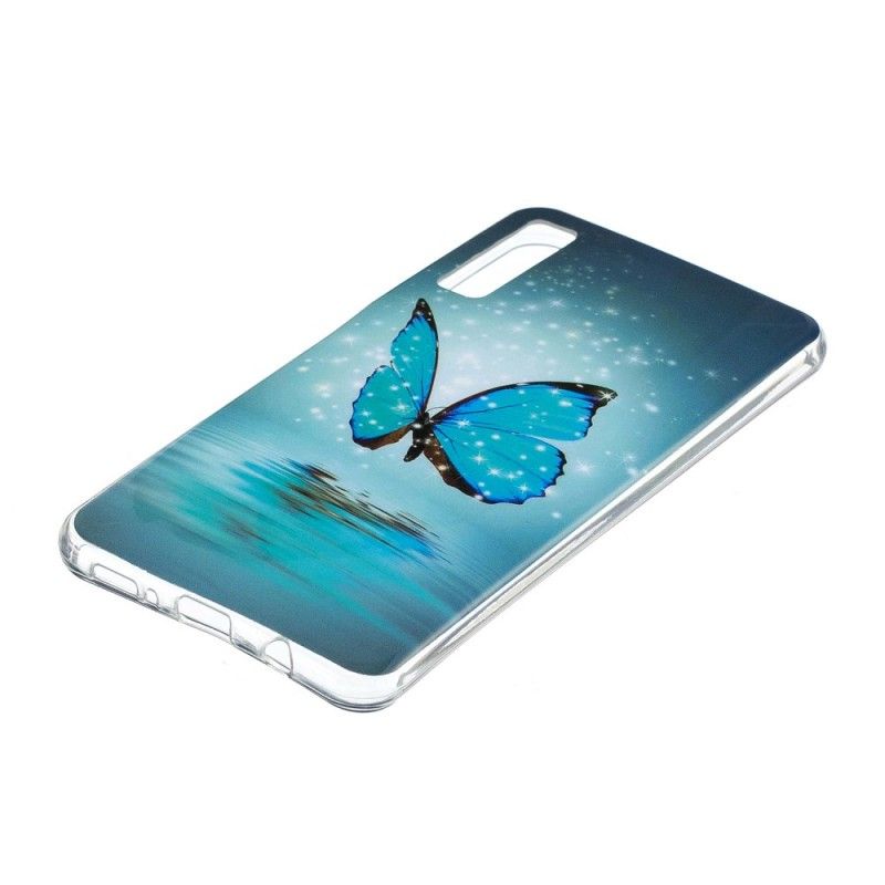 Kuori Samsung Galaxy A7 Puhelinkuoret Fluoresoiva Sininen Perhonen