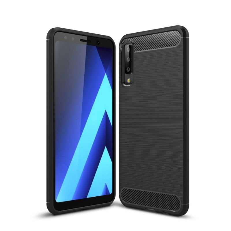 Kuori Samsung Galaxy A7 Punainen Musta Harjattu Hiilikuitu