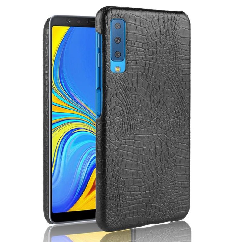 Kuori Samsung Galaxy A7 Valkoinen Musta Krokotiilin Ihovaikutus