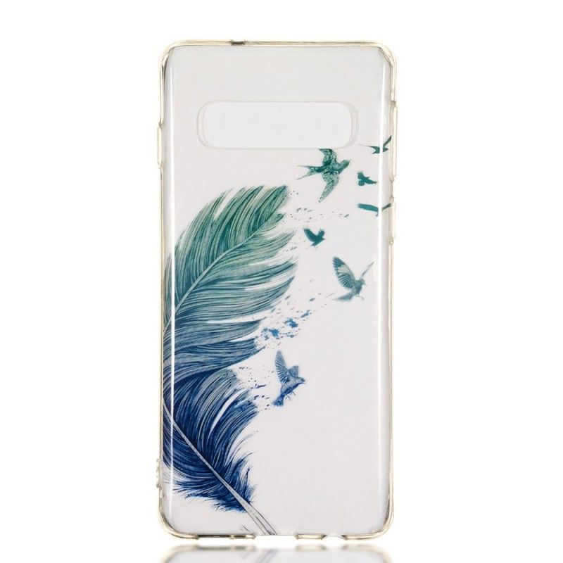 Case Kuoret Samsung Galaxy S10 Puhelinkuoret Värilliset Höyhenet