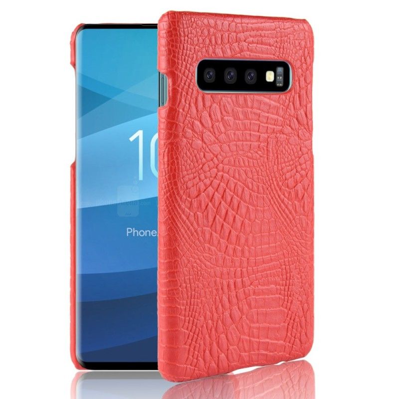 Case Kuoret Samsung Galaxy S10 Punainen Musta Puhelinkuoret Krokotiilin Ihovaikutus