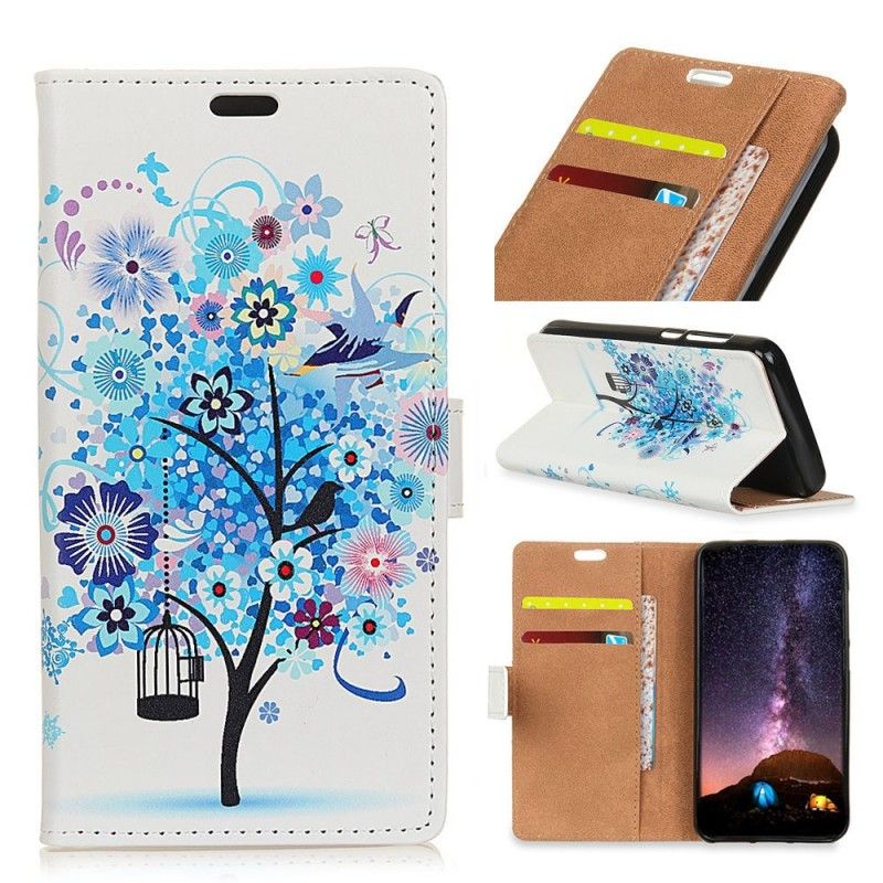 Flip Case Samsung Galaxy S10 Vihreä Oranssi Kukkiva Puu