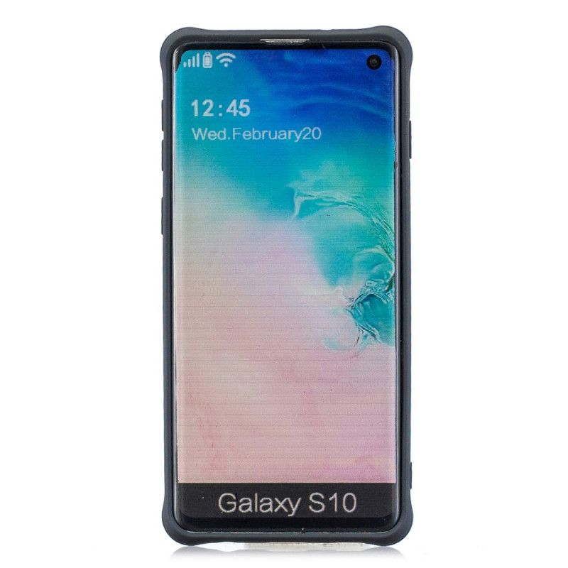 Kuori Samsung Galaxy S10 Punainen Musta Pehmeä Matta Silikoni