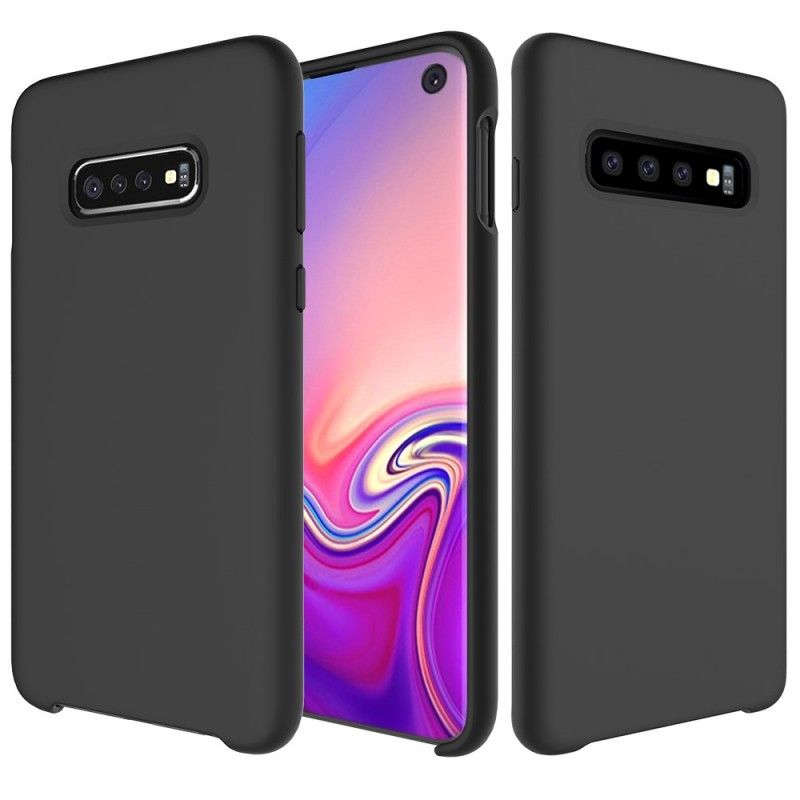 Kuori Samsung Galaxy S10 Valkoinen Musta Matta Silikoni