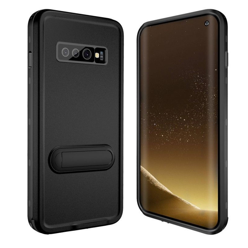 Kuori Samsung Galaxy S10 Valkoinen Musta Vedenpitävä. Paprikatuella