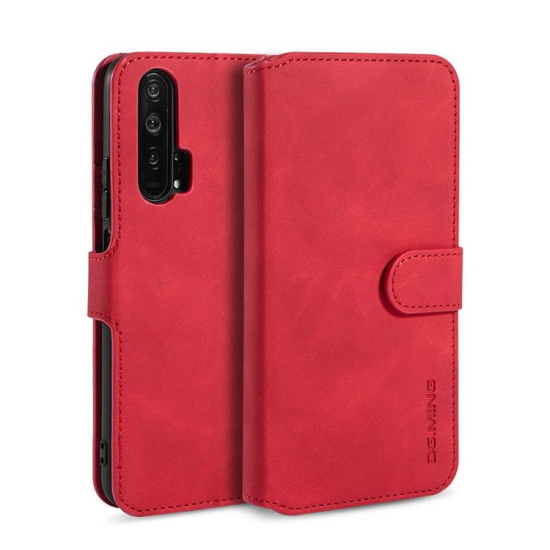 Flip Case Honor 20 Pro Harmaa Musta Retro Dg. Vaimennus