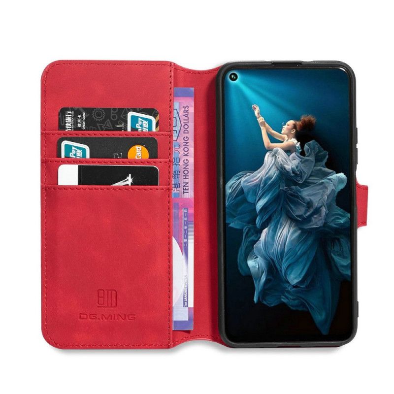 Flip Case Honor 20 Pro Harmaa Musta Retro Dg. Vaimennus