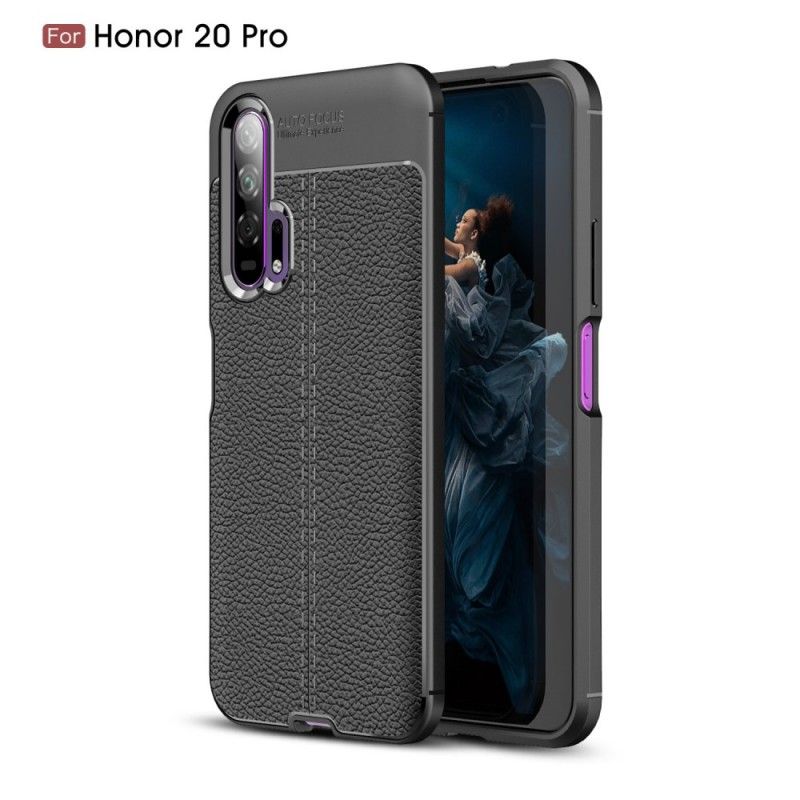 Kuori Honor 20 Pro Musta Kaksilinjainen Litsi Nahkaa