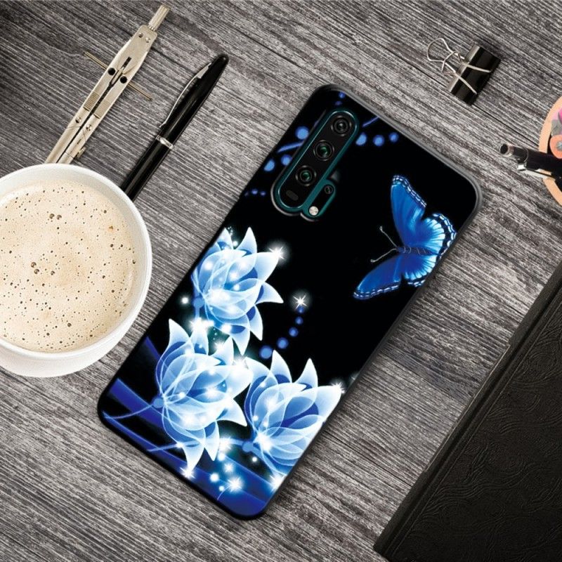 Kuori Honor 20 Pro Perhonen Ja Siniset Kukat