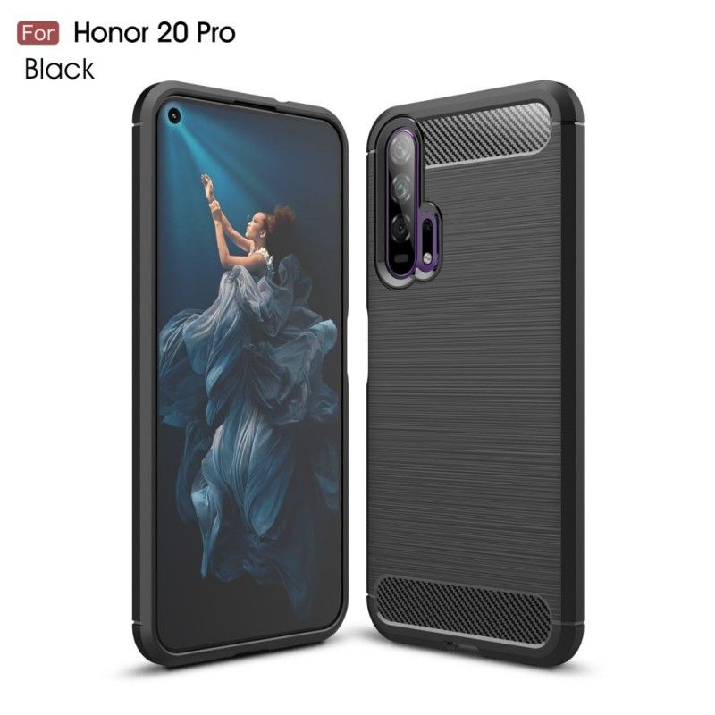 Kuori Honor 20 Pro Punainen Musta Harjattu Hiilikuitu