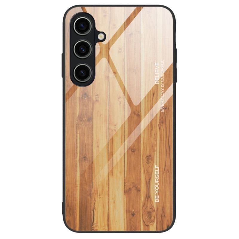 Kuori Samsung Galaxy A15 5g Tempered Glass Wood Design Suojakuori