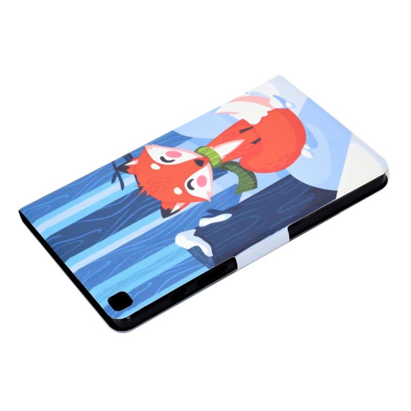 Flip Case Samsung Galaxy Tab A7 Oranssi Valkoinen Kettu