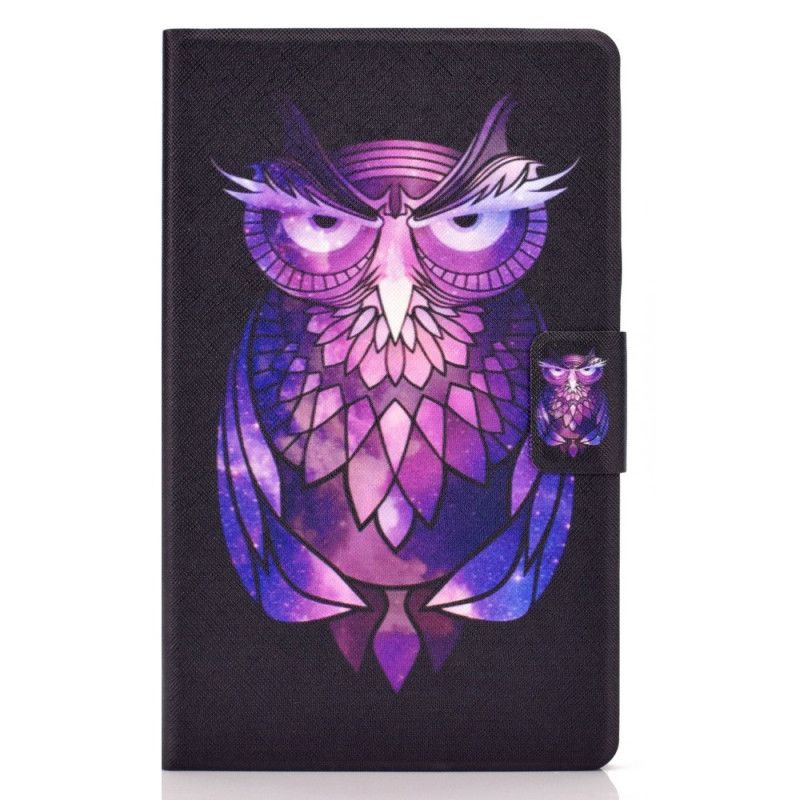 Flip Case Samsung Galaxy Tab A7 Violetti Tummansininen Pöllöt