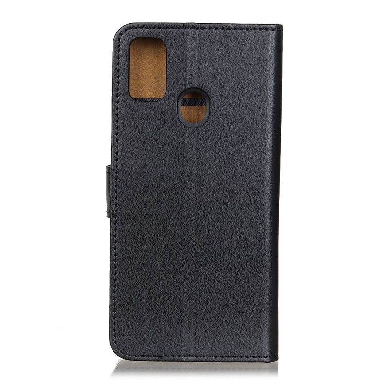 Flip Case Huawei P Smart 2020 Hopea Musta Yksinkertainen Tekonahka