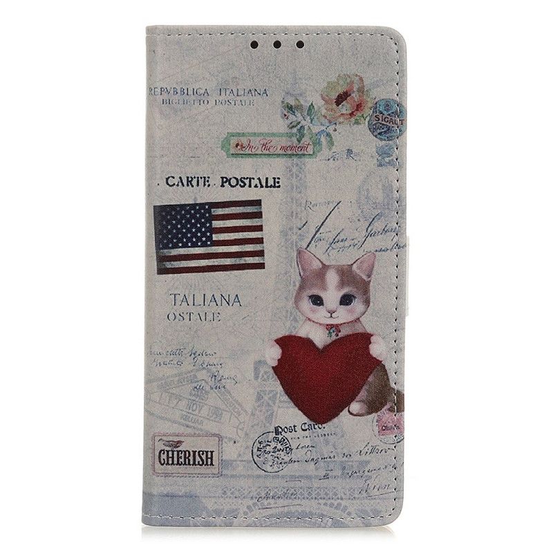 Flip Case Huawei P Smart 2020 Matkustava Kissa