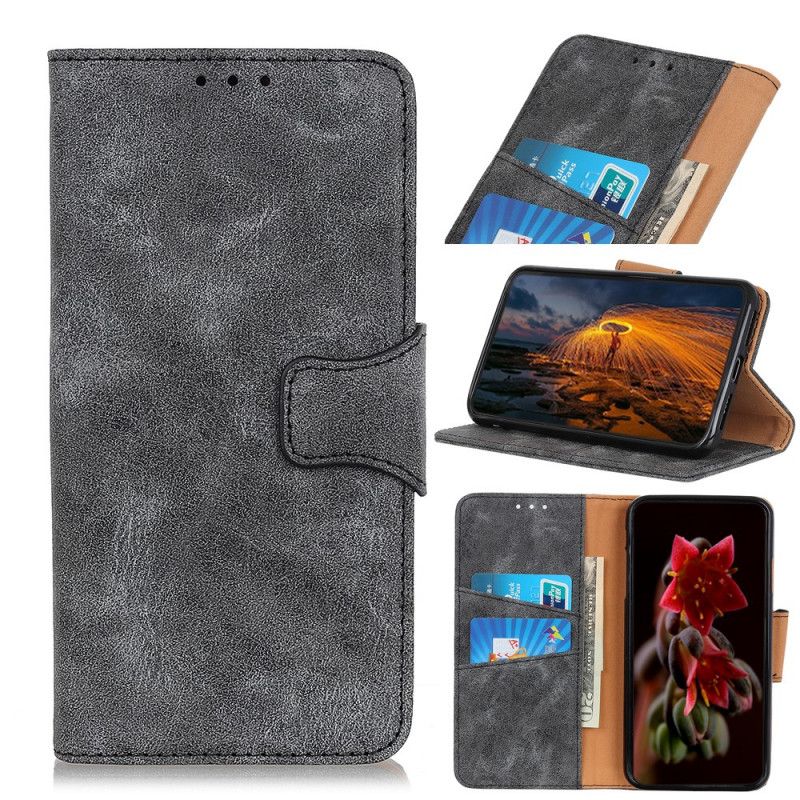 Flip Case Huawei P Smart 2020 Ruskea Harmaa Vintage Kaksipuolinen Magneettinen Läppä