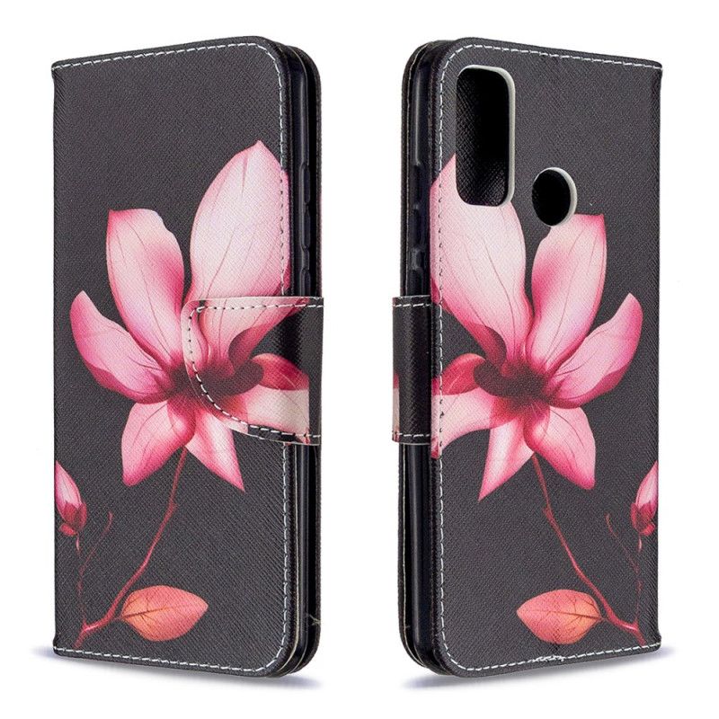 Flip Case Huawei P Smart 2020 Vaaleanpunainen Kukka