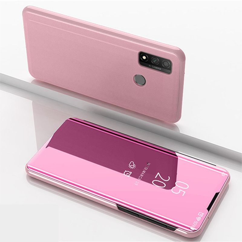 Flip Kotelot Huawei P Smart 2020 Magenta Musta Peili Suojakuori