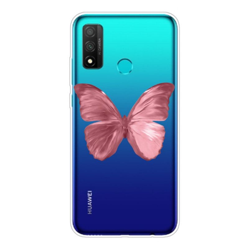 Kuori Huawei P Smart 2020 Tummansininen Vaaleanpunainen Villi Perhosia Suojakuori