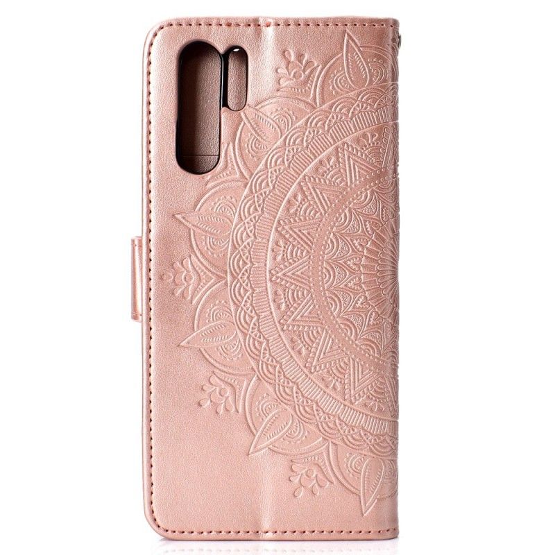 Kotelot Huawei P30 Pro Magenta Harmaa Aurinko Mandala Suojakuori