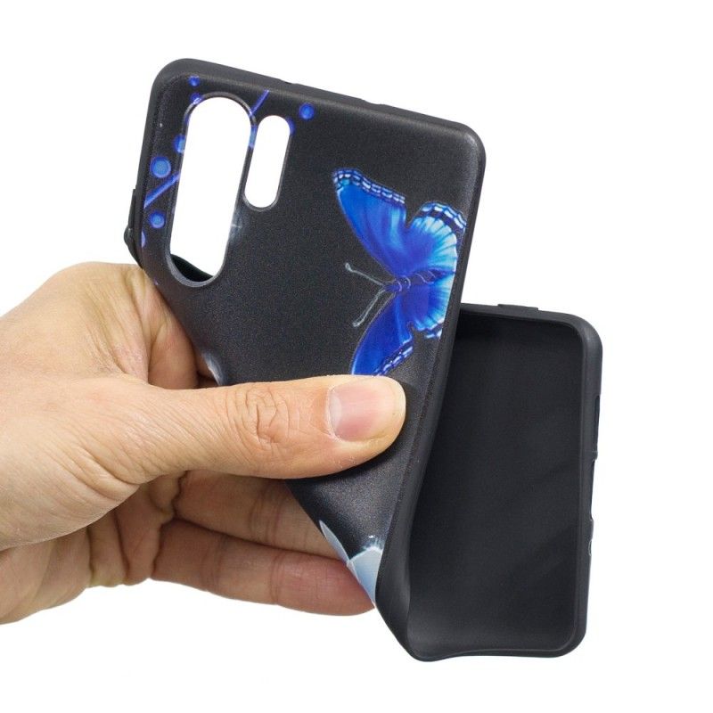 Kuori Huawei P30 Pro Perhonen Ja Siniset Kukat