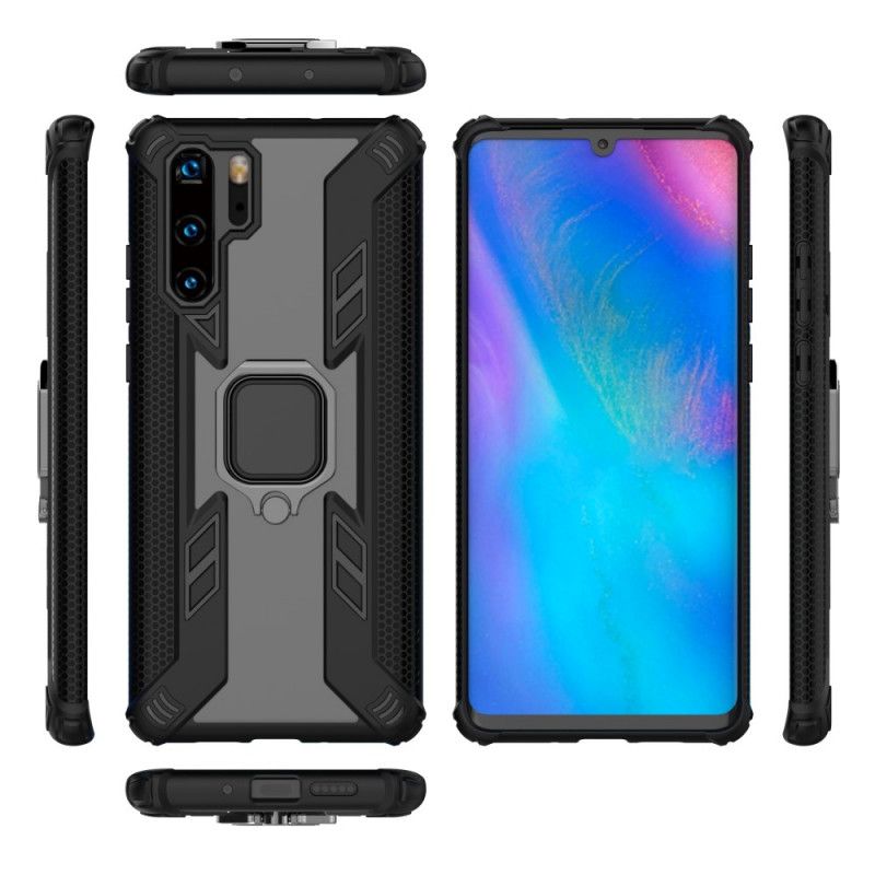 Kuori Huawei P30 Pro Punainen Musta Soturi Renkaalla