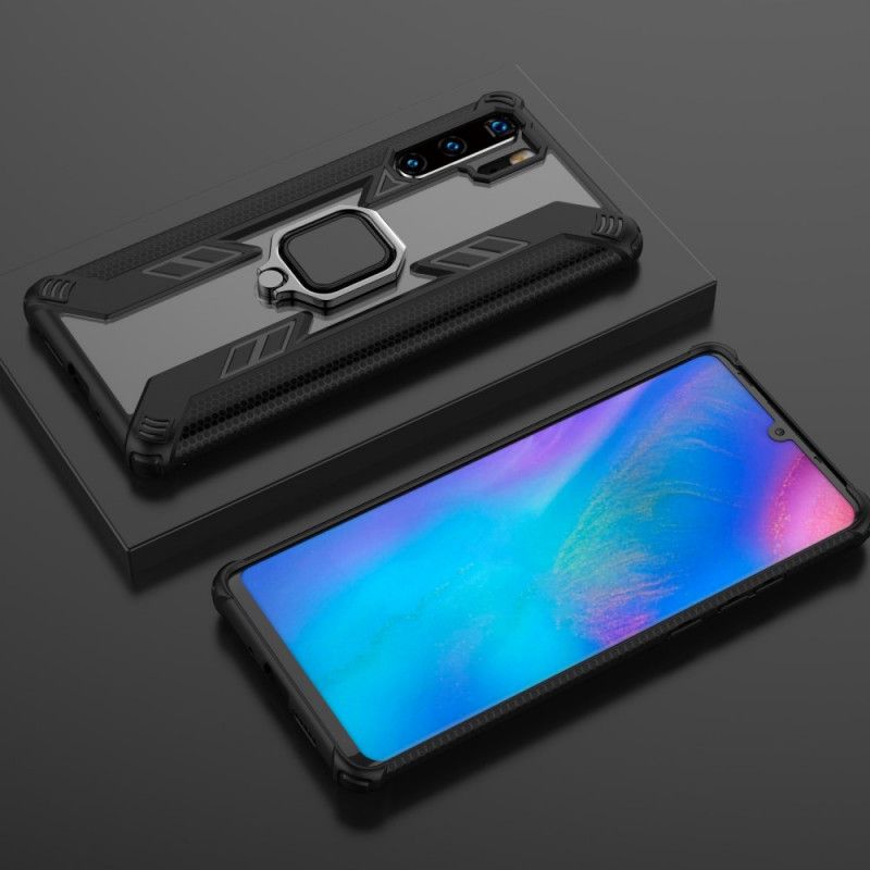 Kuori Huawei P30 Pro Punainen Musta Soturi Renkaalla