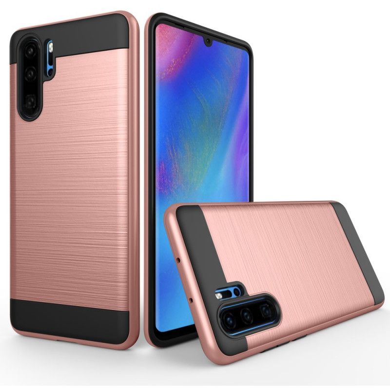 Kuori Huawei P30 Pro Valkoinen Musta Harjattu