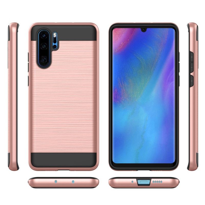 Kuori Huawei P30 Pro Valkoinen Musta Harjattu