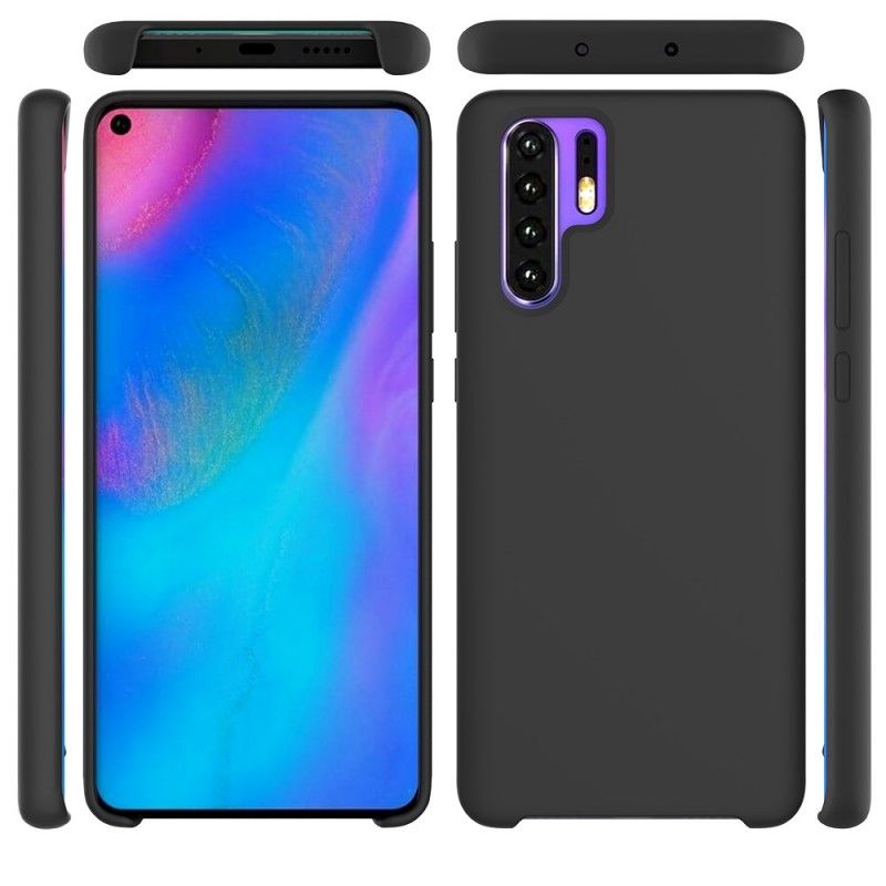 Kuori Huawei P30 Pro Valkoinen Musta Silikonineste