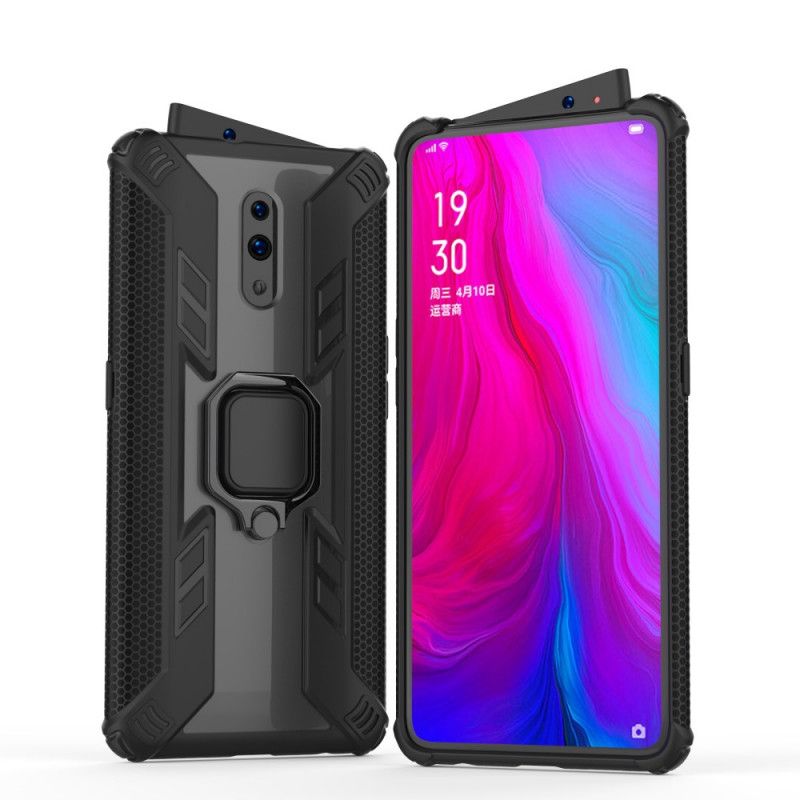 Case Kuoret Oppo Reno Punainen Musta Puhelinkuoret Soturi Renkaalla