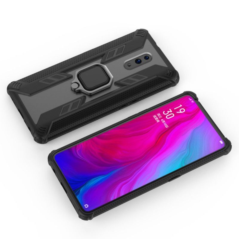 Case Kuoret Oppo Reno Punainen Musta Puhelinkuoret Soturi Renkaalla