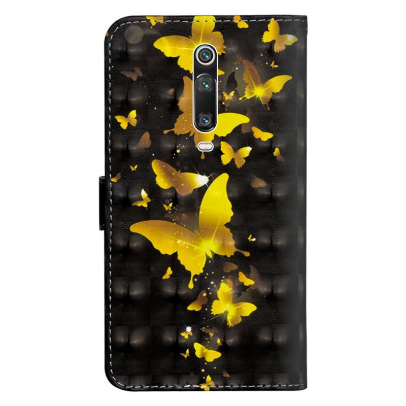 Flip Case Xiaomi Mi 9T / Mi 9T Pro Keltaiset Perhoset