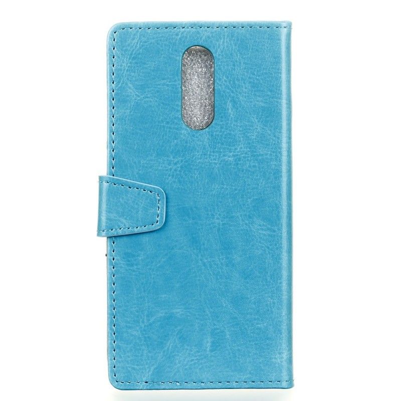 Flip Case Xiaomi Mi 9T / Mi 9T Pro Valkoinen Musta Kevyt Kiiltävä Nahkaefekti